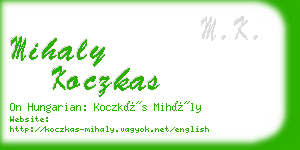 mihaly koczkas business card